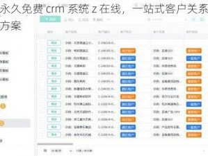 国内永久免费 crm 系统 z 在线，一站式客户关系管理解决方案