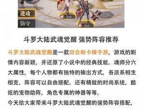 斗罗大陆武魂觉醒巅峰阵容搭配指南与魂师全面培养攻略