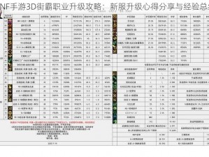 DNF手游3D街霸职业升级攻略：新服升级心得分享与经验总结