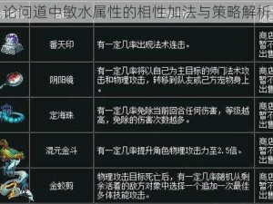 论问道中敏水属性的相性加法与策略解析