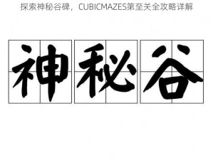 探索神秘谷碑，CUBICMAZES第至关全攻略详解