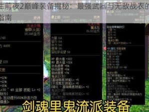 寄生前夜2巅峰装备揭秘：最强武器与无敌战衣的终极指南