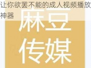 麻豆传煤网站入口下载，一款让你欲罢不能的成人视频播放神器