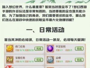 梦幻西游手游新手升级赚钱宝典：全攻略指南