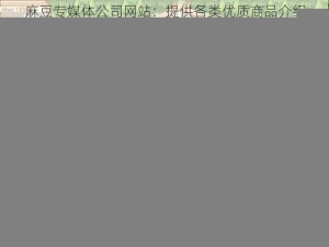 麻豆专媒体公司网站：提供各类优质商品介绍