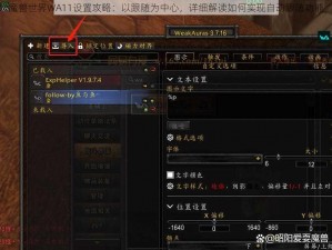 魔兽世界WA11设置攻略：以跟随为中心，详细解读如何实现自动跟随功能