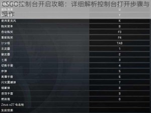 CSGO控制台开启攻略：详细解析控制台打开步骤与操作