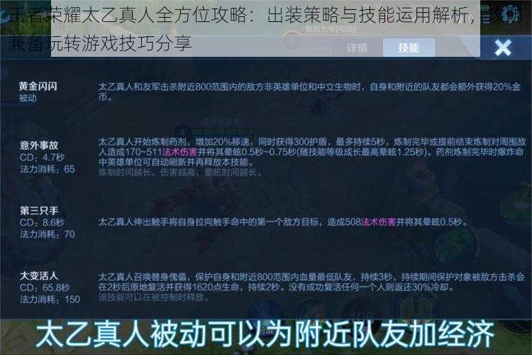 王者荣耀太乙真人全方位攻略：出装策略与技能运用解析，攻防兼备玩转游戏技巧分享