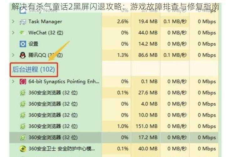 解决有杀气童话2黑屏闪退攻略：游戏故障排查与修复指南