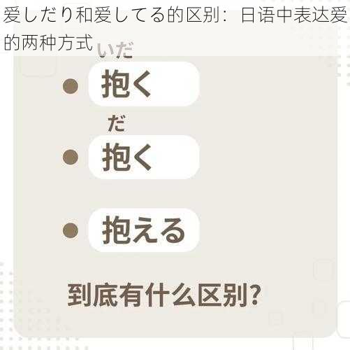 爱しだり和爱してる的区别：日语中表达爱的两种方式