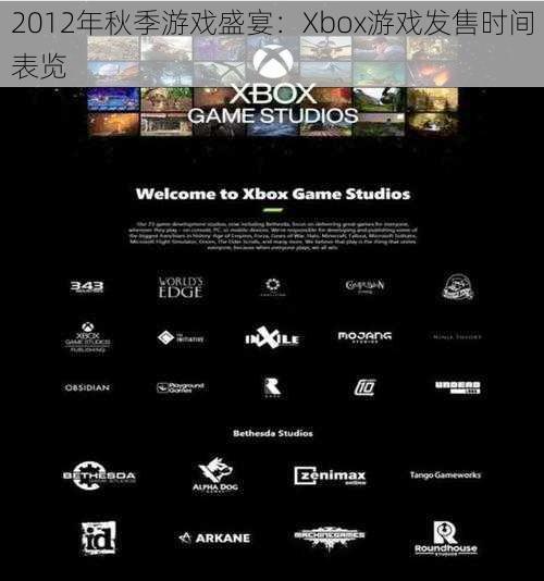 2012年秋季游戏盛宴：Xbox游戏发售时间表览