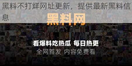 黑料不打烊网址更新，提供最新黑料信息