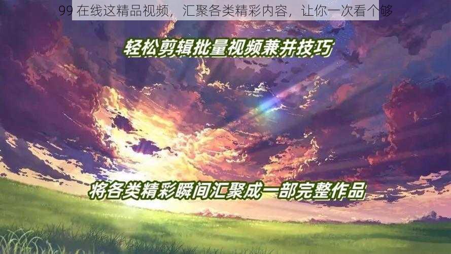 99 在线这精品视频，汇聚各类精彩内容，让你一次看个够