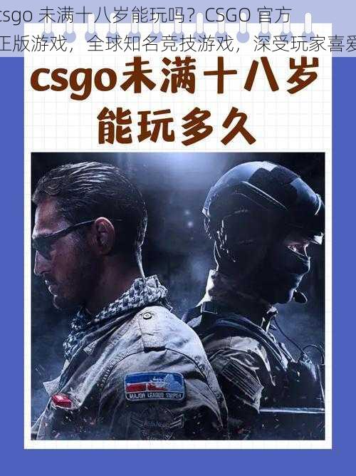 csgo 未满十八岁能玩吗？CSGO 官方正版游戏，全球知名竞技游戏，深受玩家喜爱