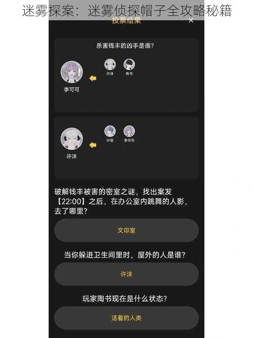 迷雾探案：迷雾侦探帽子全攻略秘籍