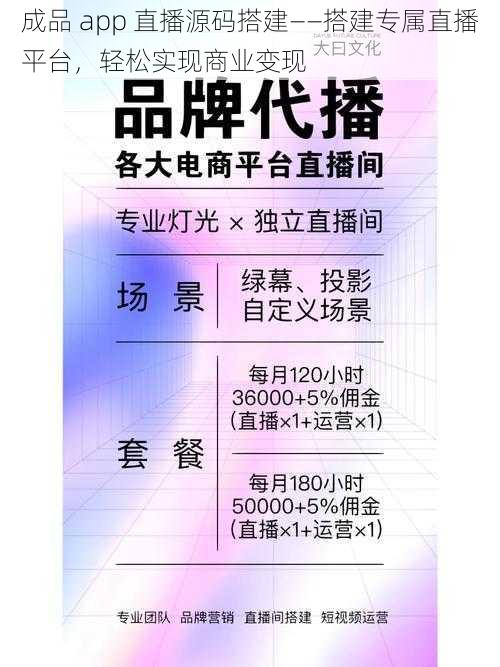 成品 app 直播源码搭建——搭建专属直播平台，轻松实现商业变现