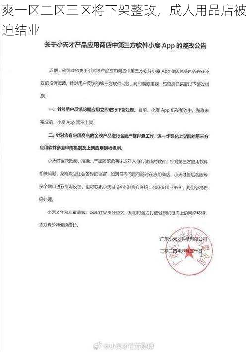 爽一区二区三区将下架整改，成人用品店被迫结业