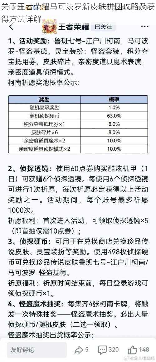 关于王者荣耀马可波罗新皮肤拼团攻略及获得方法详解