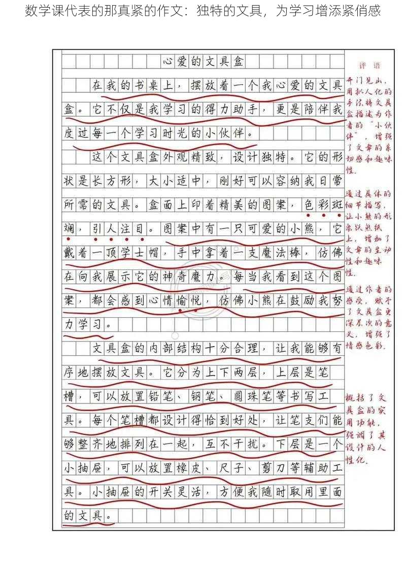 数学课代表的那真紧的作文：独特的文具，为学习增添紧俏感