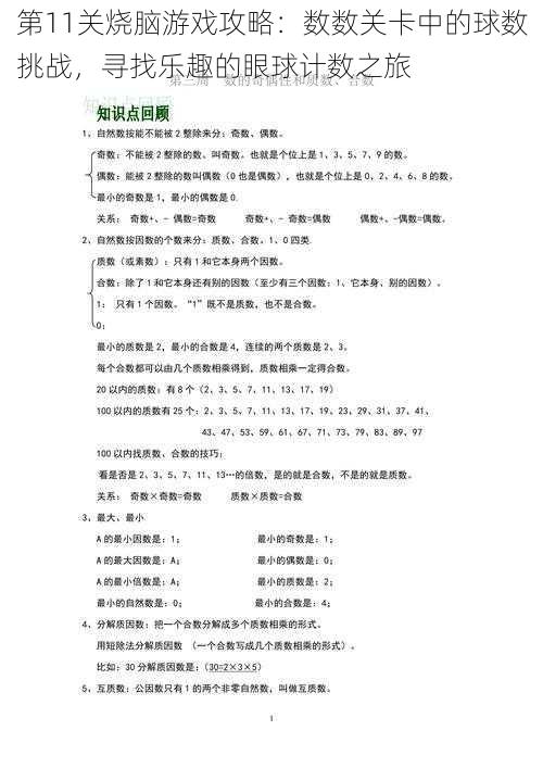 第11关烧脑游戏攻略：数数关卡中的球数挑战，寻找乐趣的眼球计数之旅