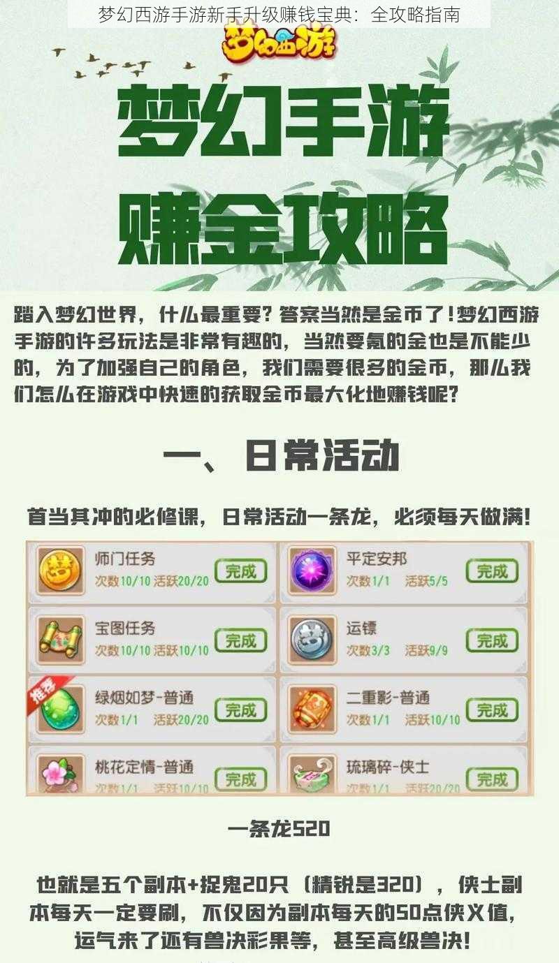 梦幻西游手游新手升级赚钱宝典：全攻略指南