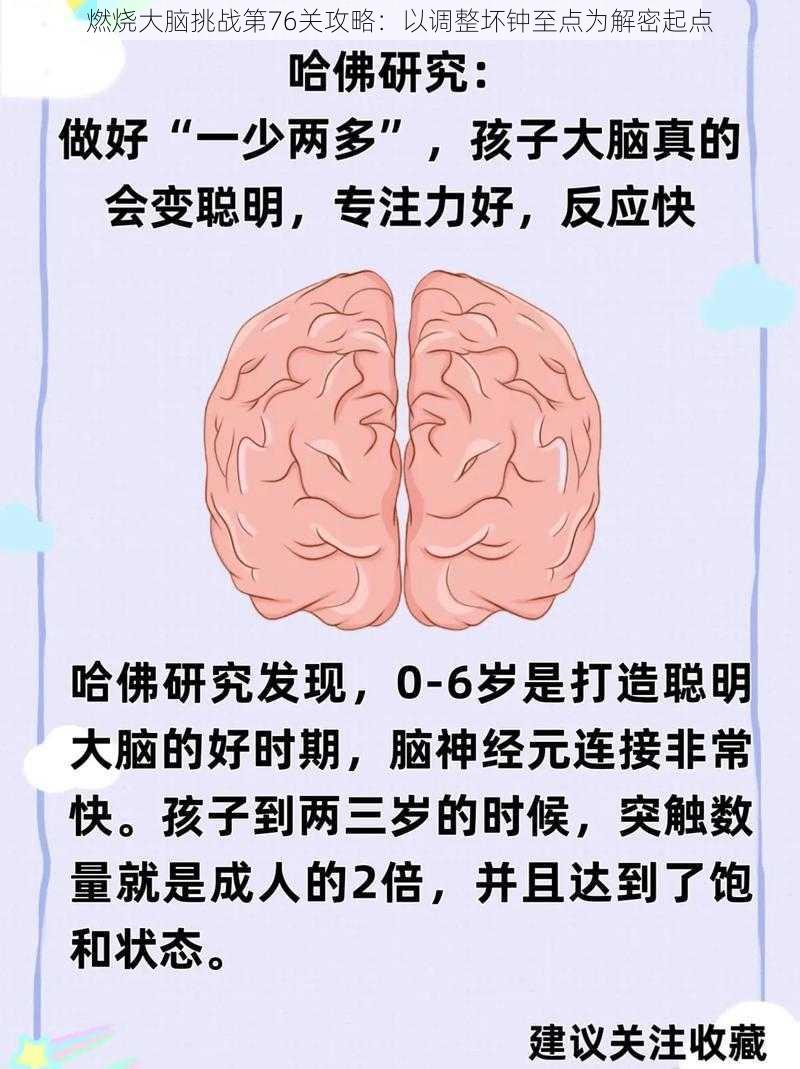 燃烧大脑挑战第76关攻略：以调整坏钟至点为解密起点