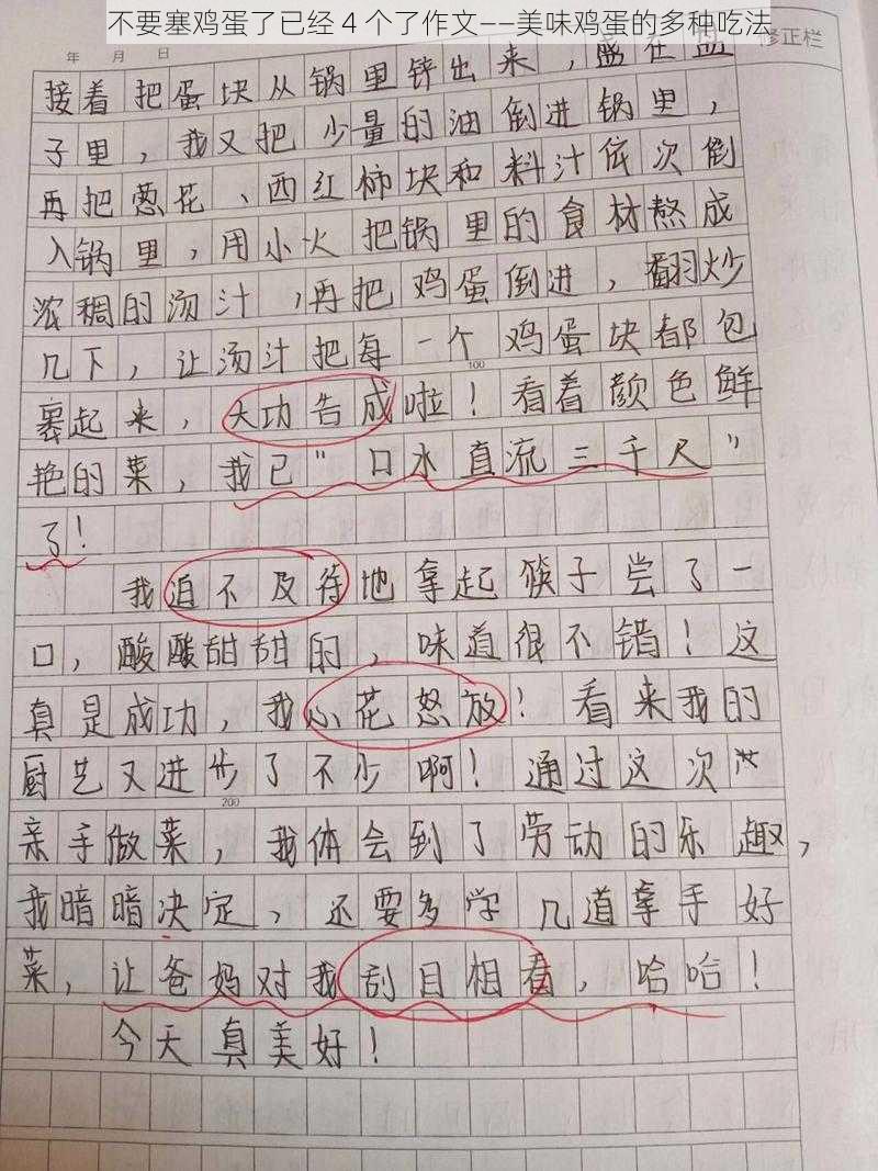 不要塞鸡蛋了已经 4 个了作文——美味鸡蛋的多种吃法