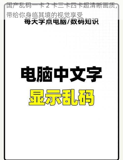 国产乱码一卡 2 卡三卡四卡超清晰画质，带给你身临其境的视觉享受