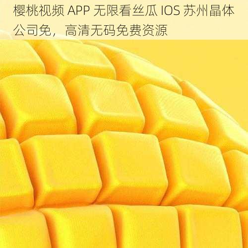 樱桃视频 APP 无限看丝瓜 IOS 苏州晶体公司免，高清无码免费资源