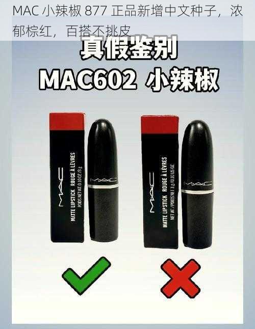 MAC 小辣椒 877 正品新增中文种子，浓郁棕红，百搭不挑皮