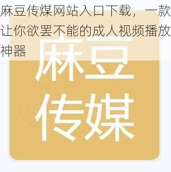 麻豆传煤网站入口下载，一款让你欲罢不能的成人视频播放神器