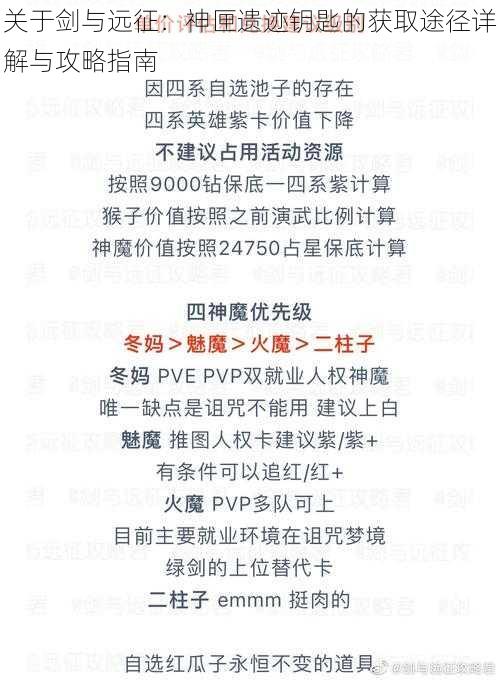 关于剑与远征：神匣遗迹钥匙的获取途径详解与攻略指南