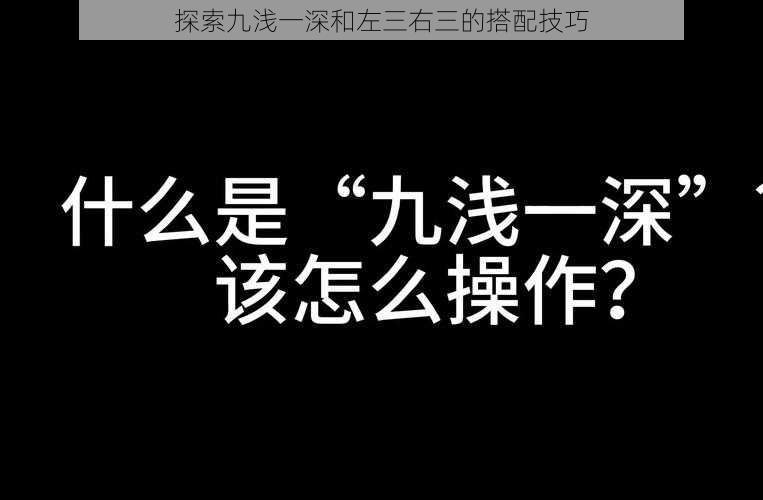 探索九浅一深和左三右三的搭配技巧