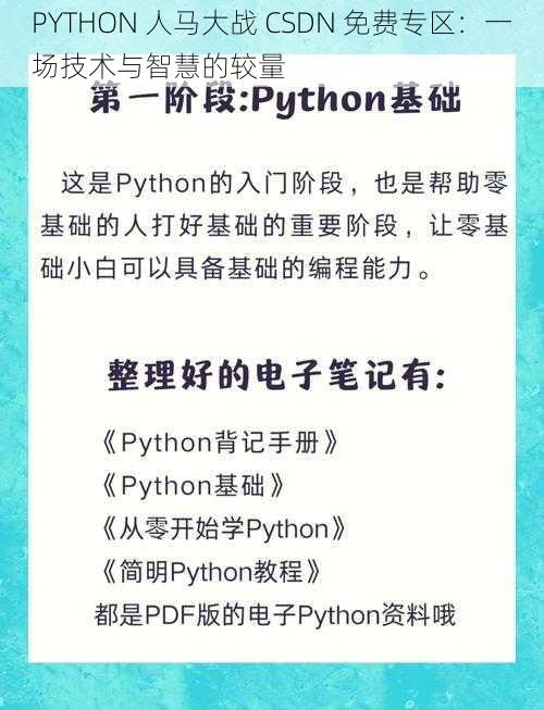 PYTHON 人马大战 CSDN 免费专区：一场技术与智慧的较量