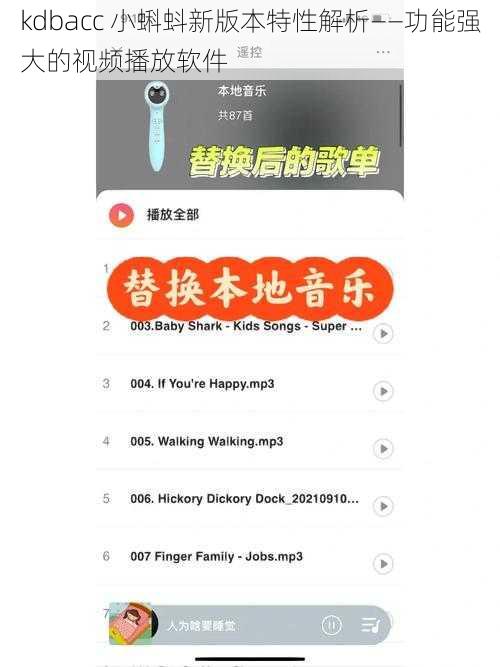 kdbacc 小蝌蚪新版本特性解析——功能强大的视频播放软件