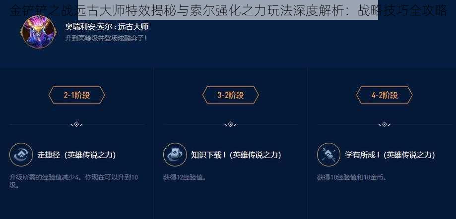 金铲铲之战远古大师特效揭秘与索尔强化之力玩法深度解析：战略技巧全攻略