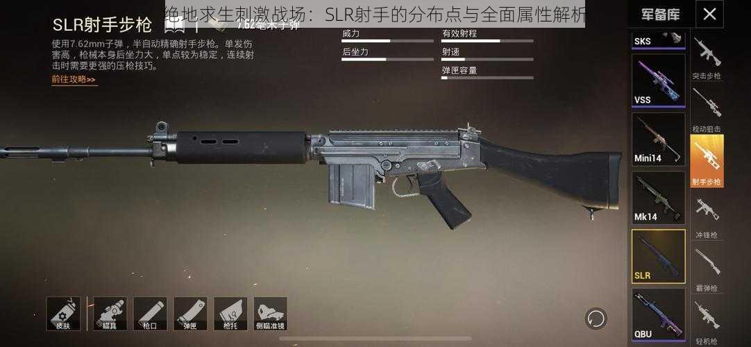 绝地求生刺激战场：SLR射手的分布点与全面属性解析