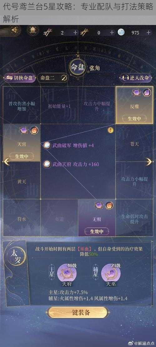 代号鸢兰台5星攻略：专业配队与打法策略解析